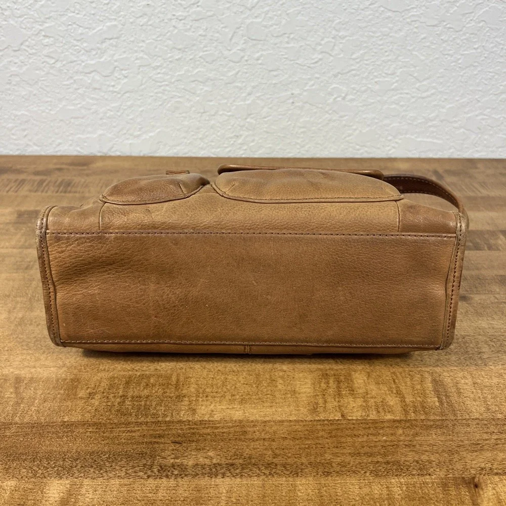 Vintage Fossil 1954 Genuine Leather Purse Shoulder Handbag Tan #75082